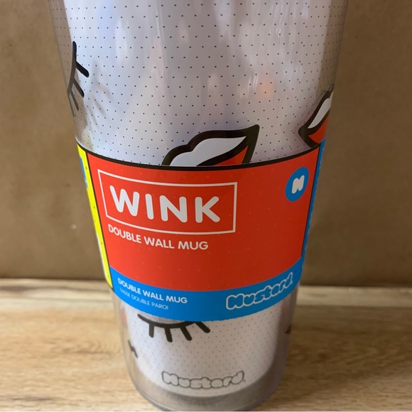 New! Just Mustard Wink Double Wall Mug Reusable Hot Cold 22oz 625ml Plastic - Picture 2 of 9